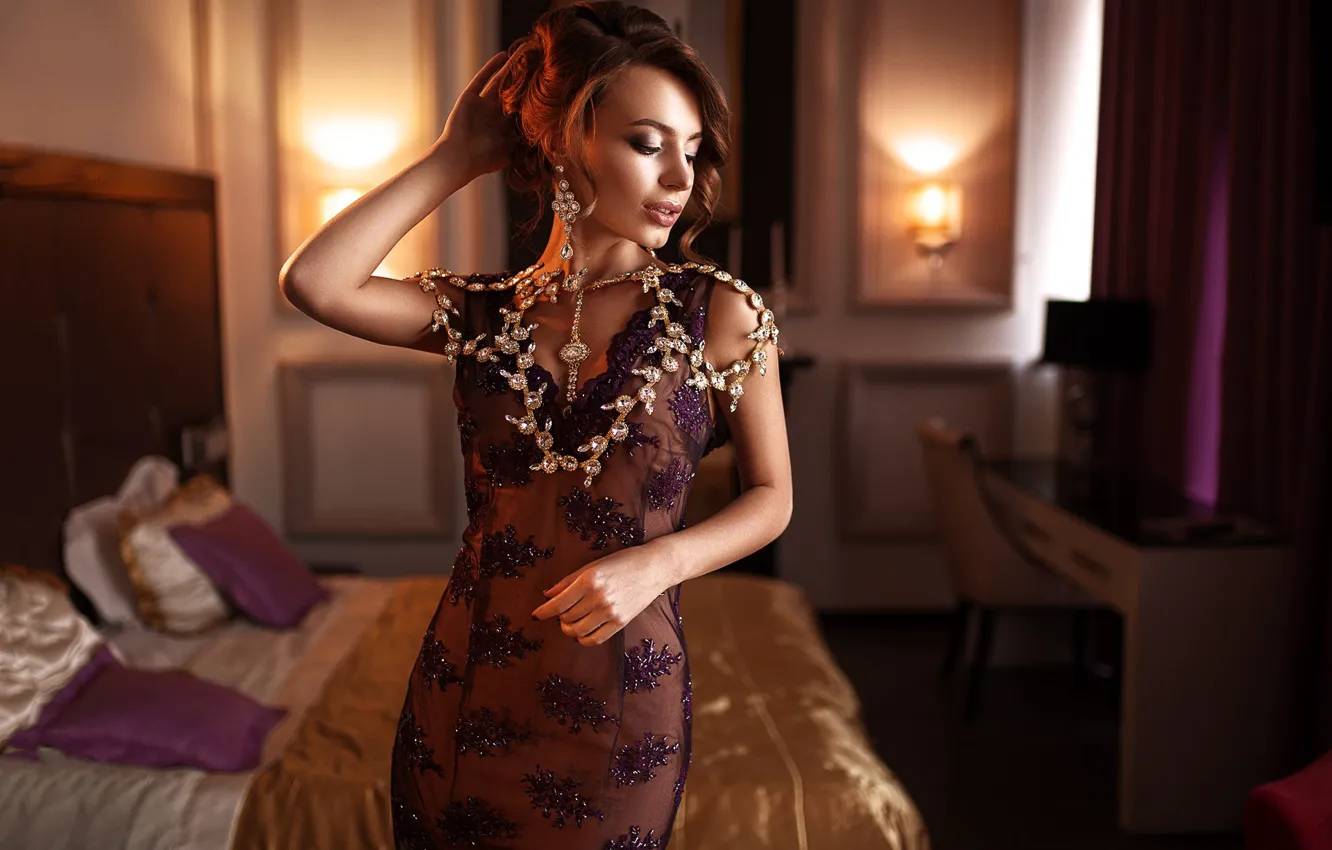 Photo wallpaper girl, decoration, face, sweetheart, model, makeup, figure, slim