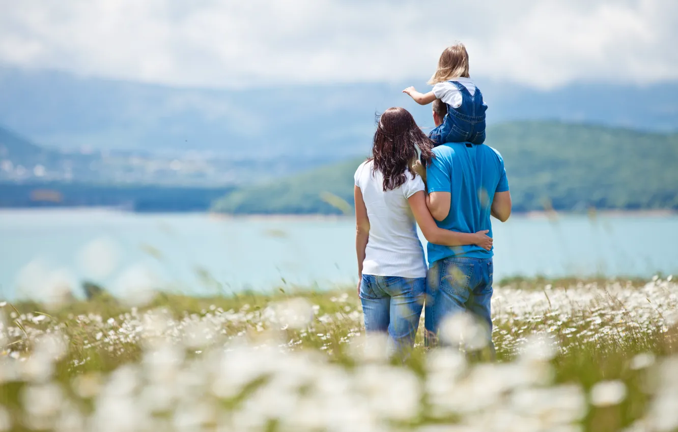 Photo wallpaper nature, people, Family