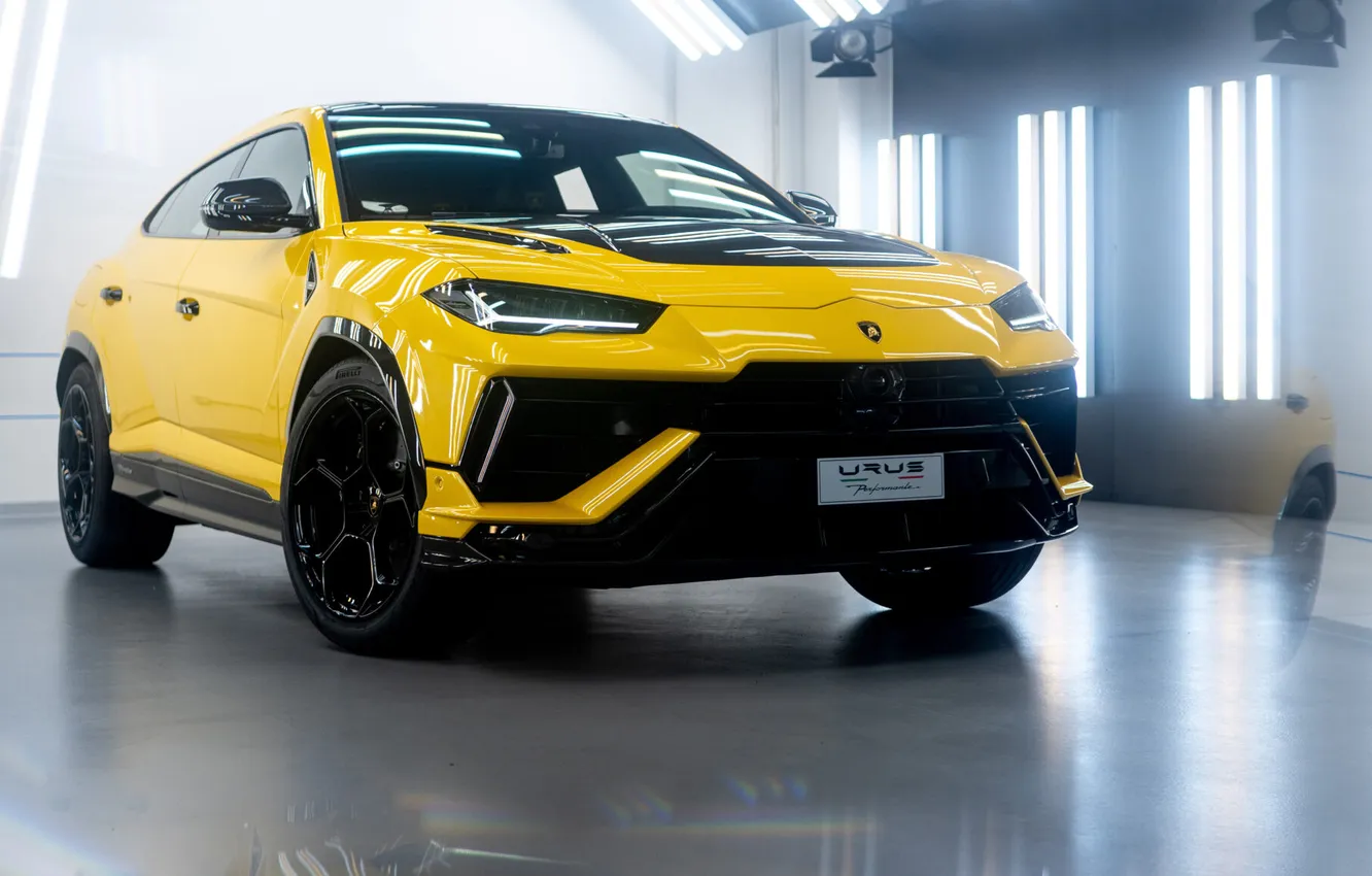 Photo wallpaper car, Lamborghini, view, Urus, Performante