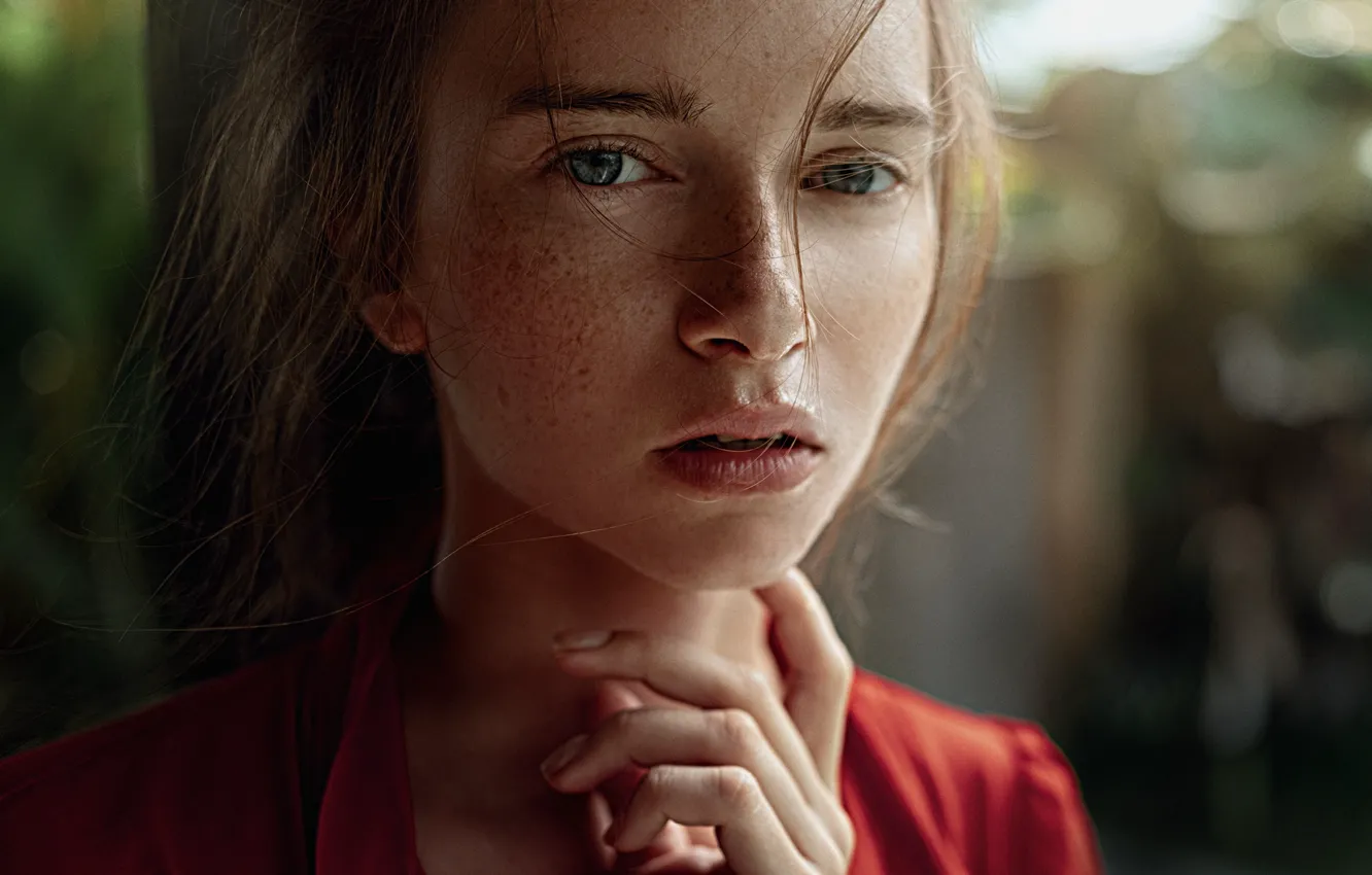 Photo wallpaper look, girl, close-up, portrait, lips, beauty, George Chernyadev, Georgy Chernyadyev