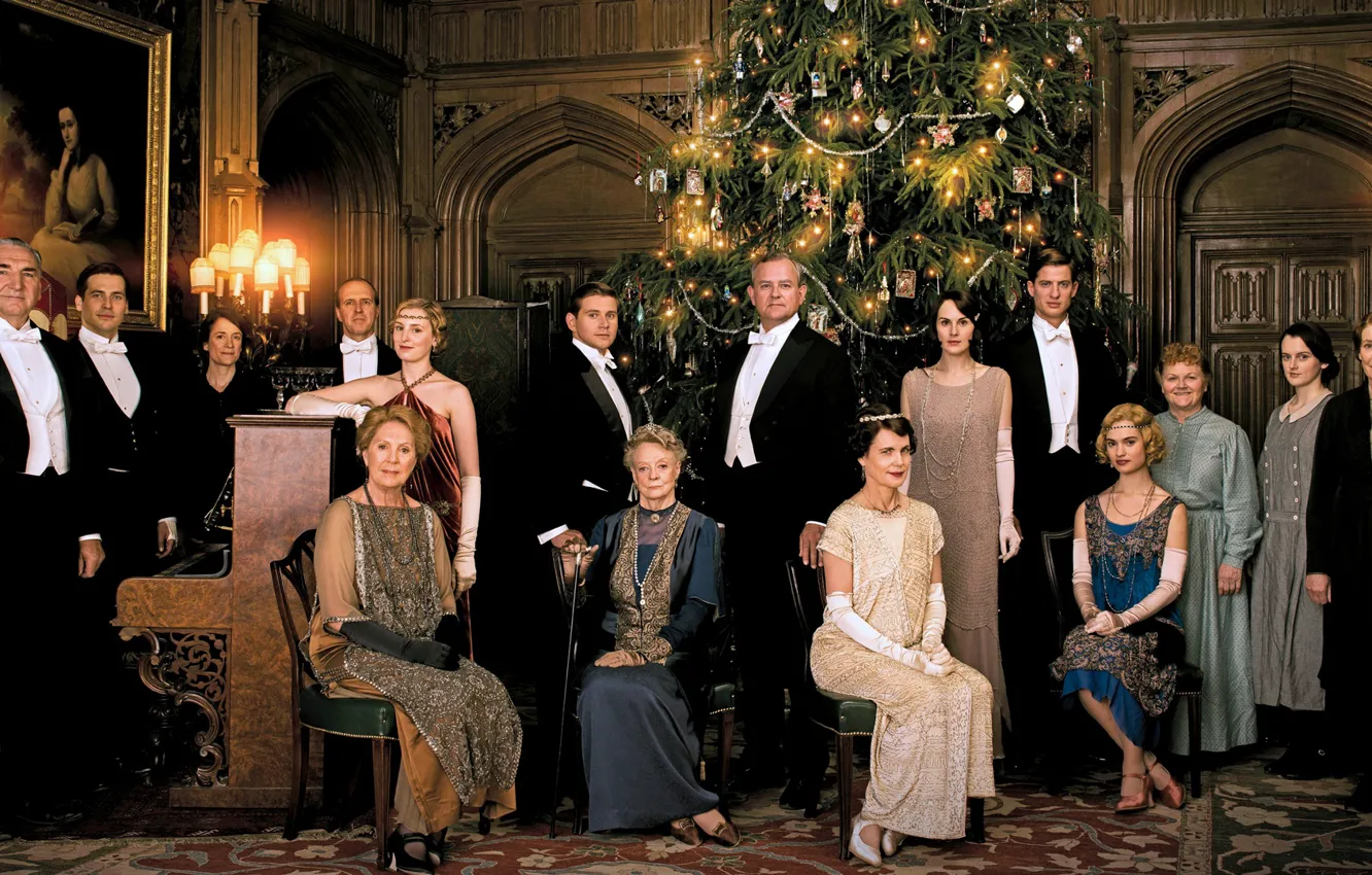 Photo wallpaper Christmas, the series, actors, characters, Downton Abbey, Downton Abbey