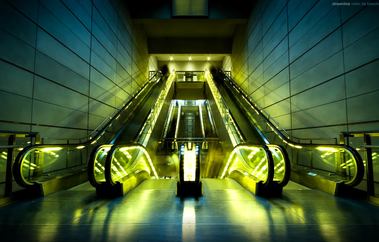 Photo wallpaper light, escalator, streamline, ladyrapid