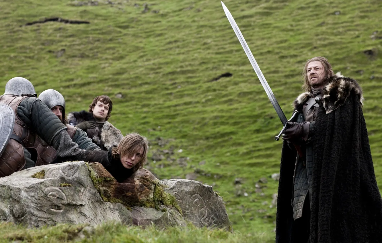 Photo wallpaper ice, grass, sword, penalty, Game of Thrones, Sean Bean, Sean Bean, Game of thrones