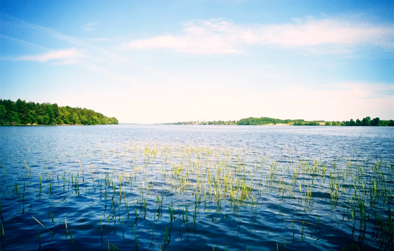 Photo wallpaper the sky, nature, river, Russia, Volga