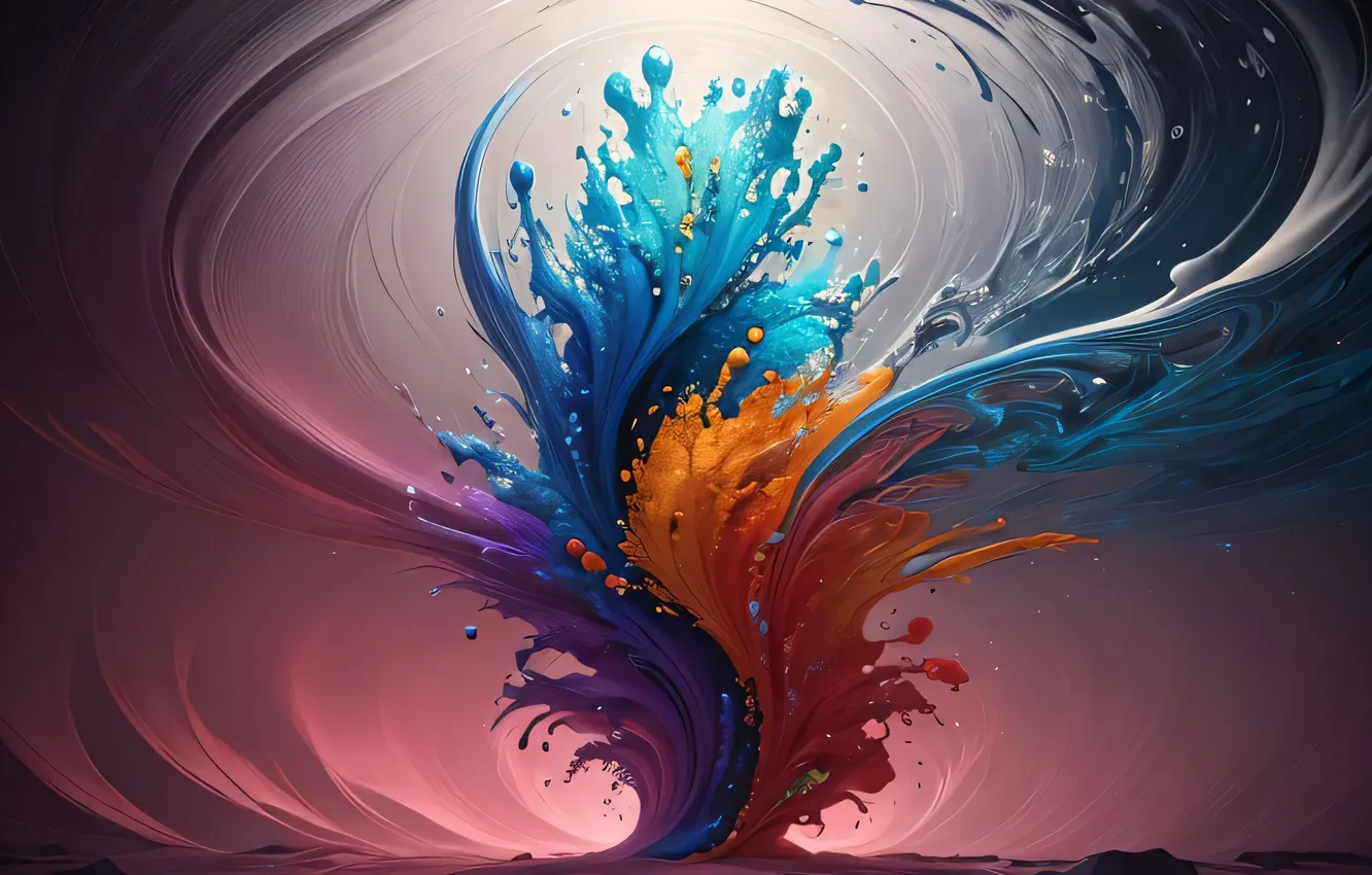 Photo wallpaper squirt, abstraction, paint, divorce, abstract background, AI art, neural network