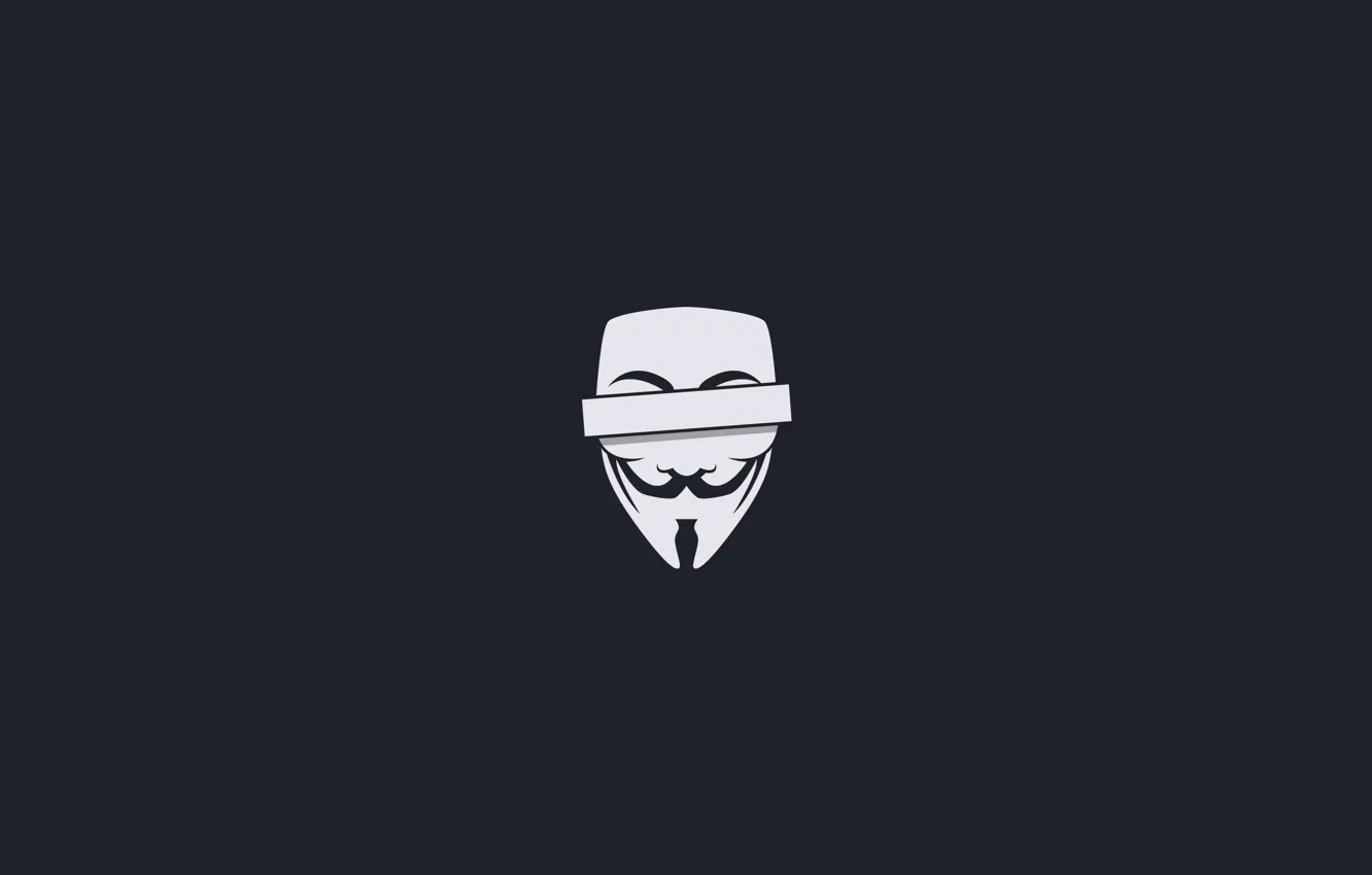 Photo wallpaper minimalism, mask, censored, Anonymous, Anonymous