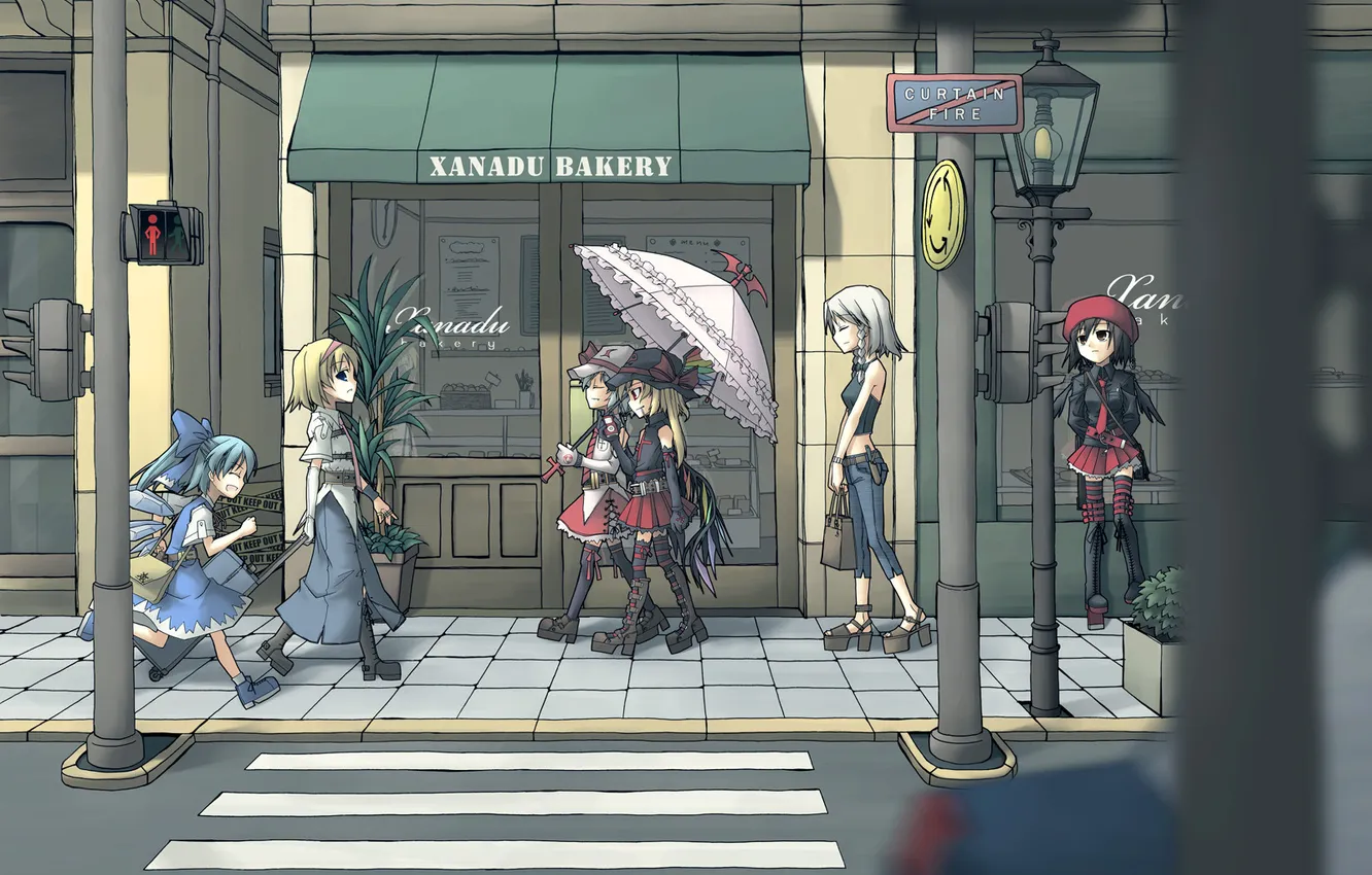 Photo wallpaper road, the city, anime, walk, Izayoi Sakuya, sakuya, isei