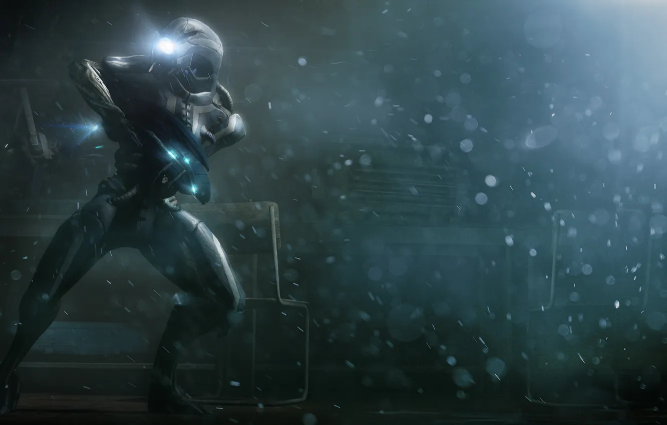 Photo wallpaper robot, mass effect, bioware, fan art, geth