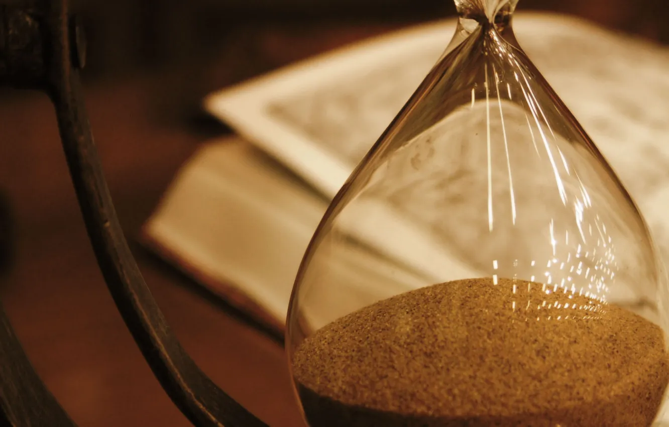 Photo wallpaper macro, time, hourglass, infinity