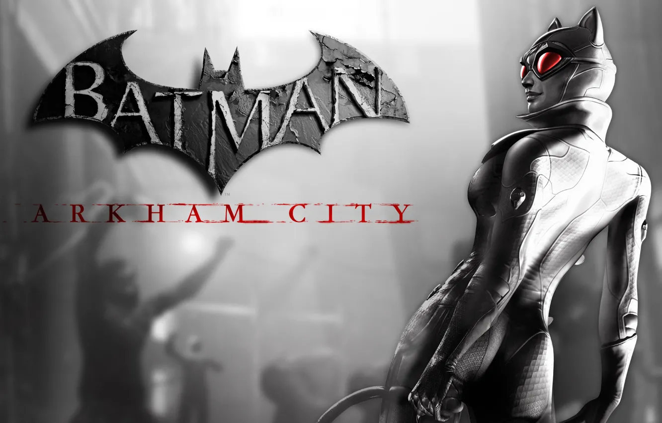 Photo wallpaper batman, logo, Catwoman, arkham city, catwoman