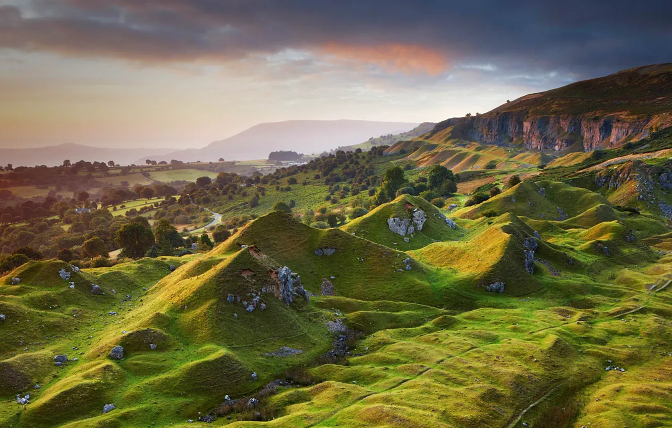 Photo wallpaper mountains, Wales, The Brecon Beacons, Powys