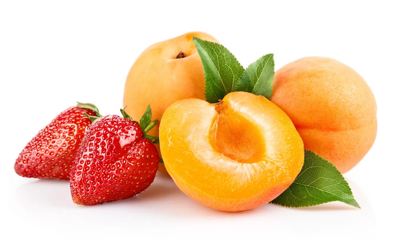 Photo wallpaper food, strawberry, fruit, peaches
