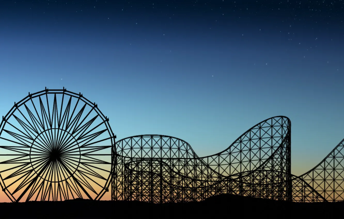 Photo wallpaper the evening, silhouette, slide