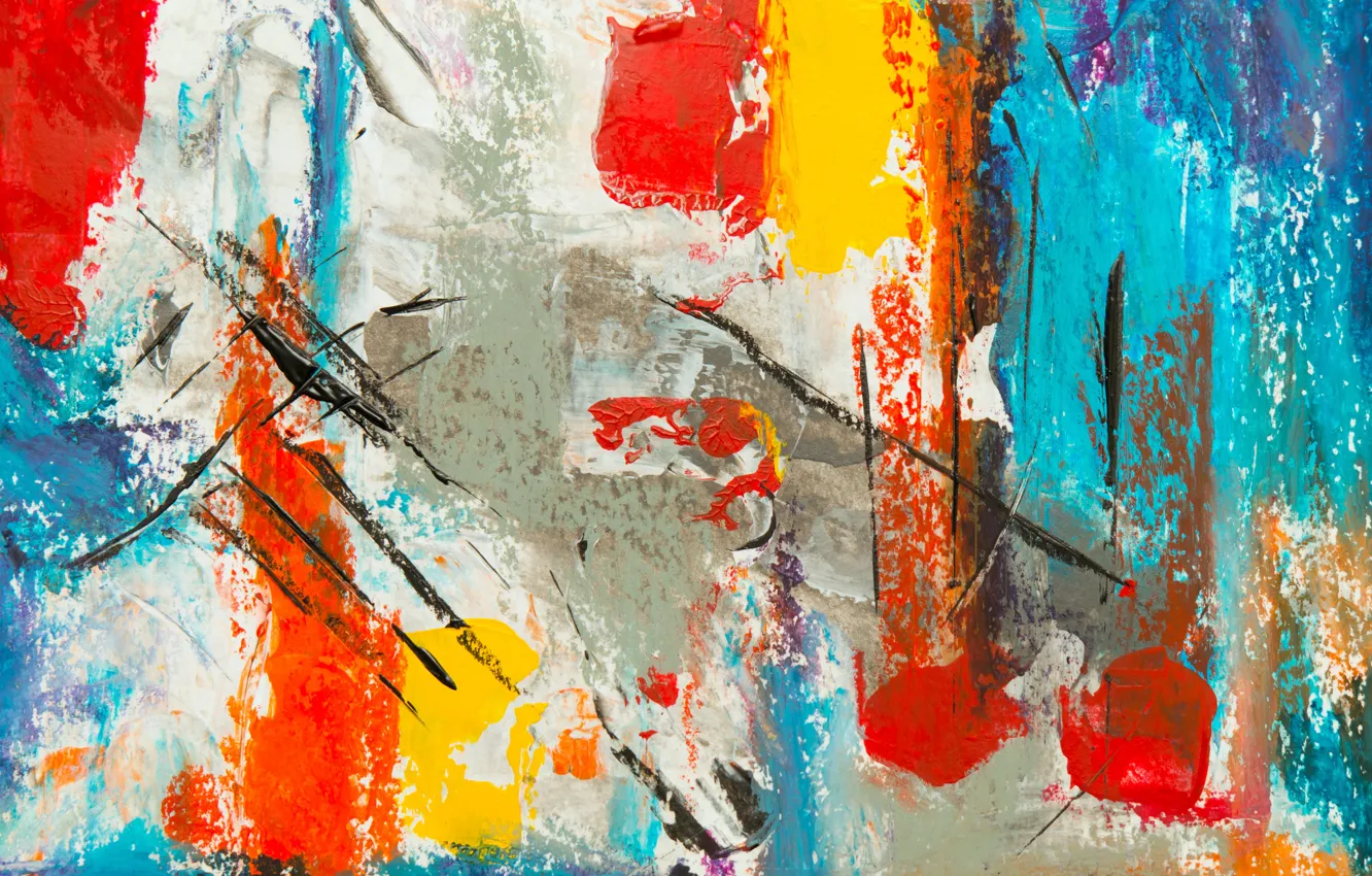 Photo wallpaper line, paint, spot, canvas, strokes, touch