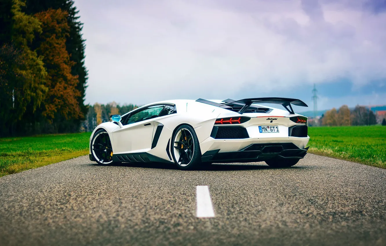 Photo wallpaper road, white, Lamborghini, white, white, auto, Lamborghini, fast