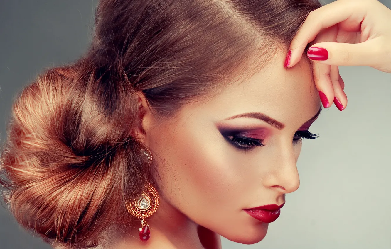 Photo wallpaper eyes, girl, face, lips, beauty, lips, face