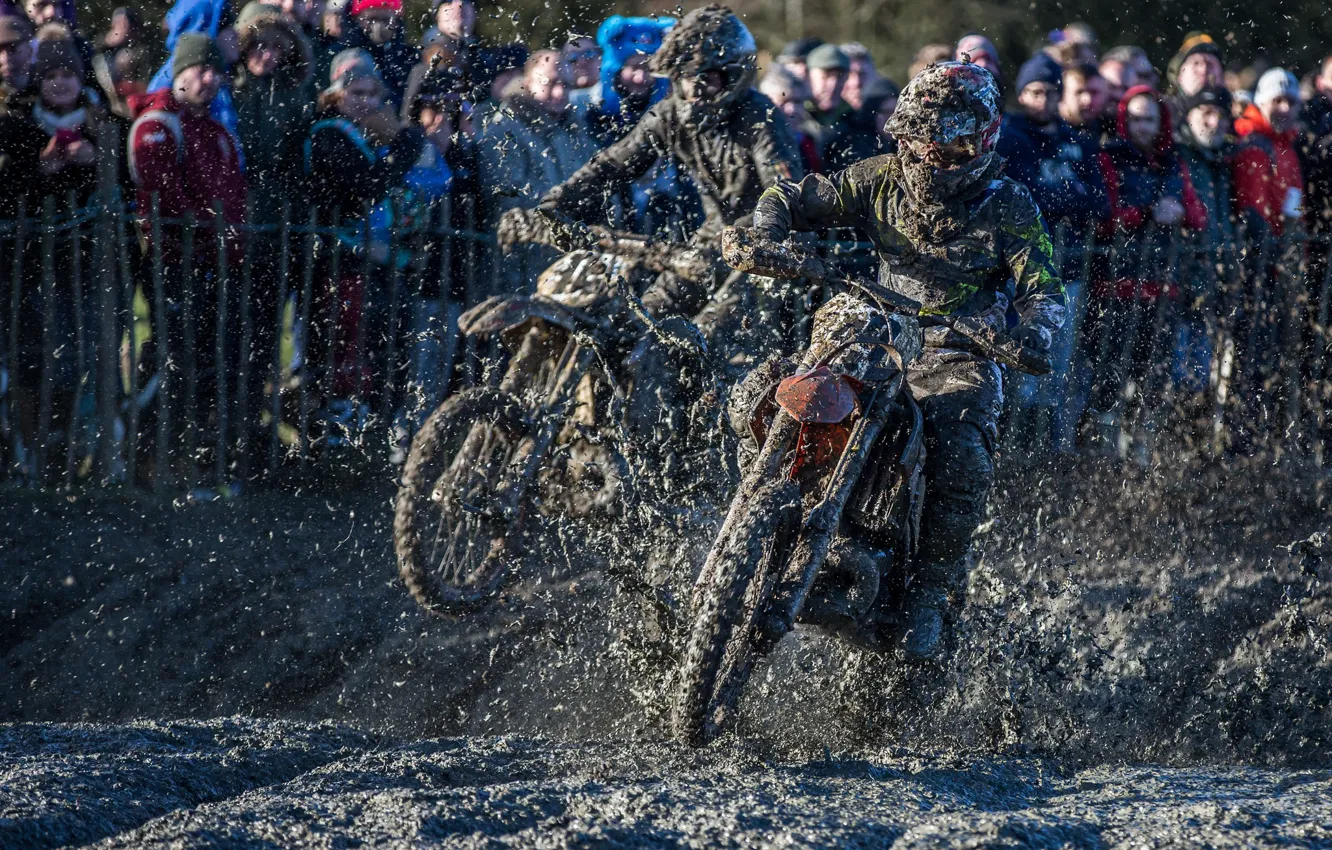 Photo wallpaper race, sport, dirt, motorcycle