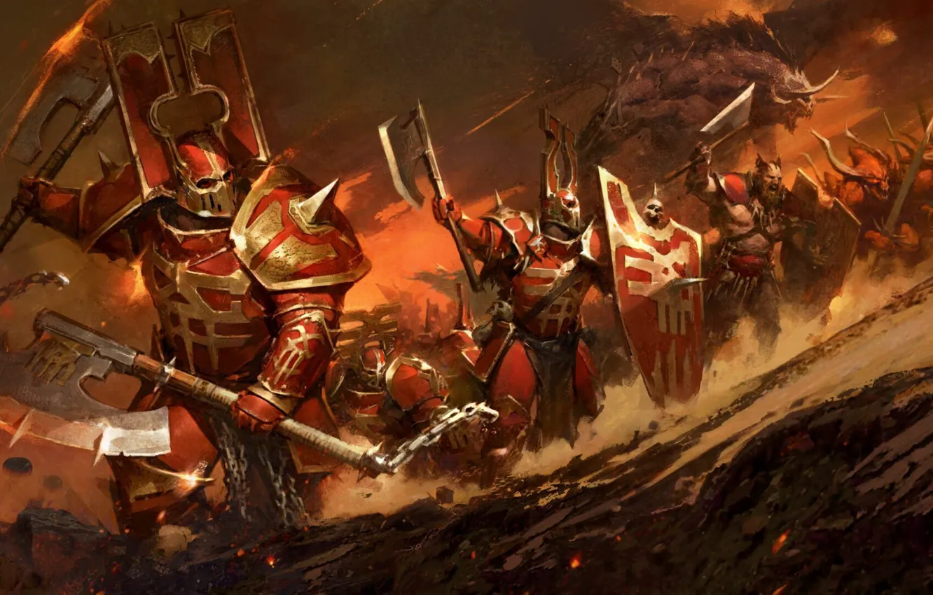 Photo wallpaper demon, Warhammer, berserker, Age of Sigmar, Khorne, Total War Warhammer III