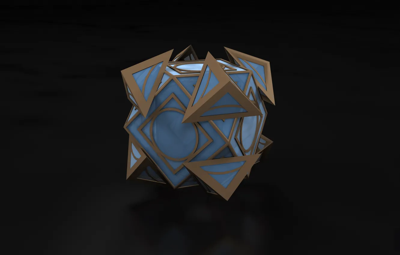 Photo wallpaper black background, figures, 3D graphics