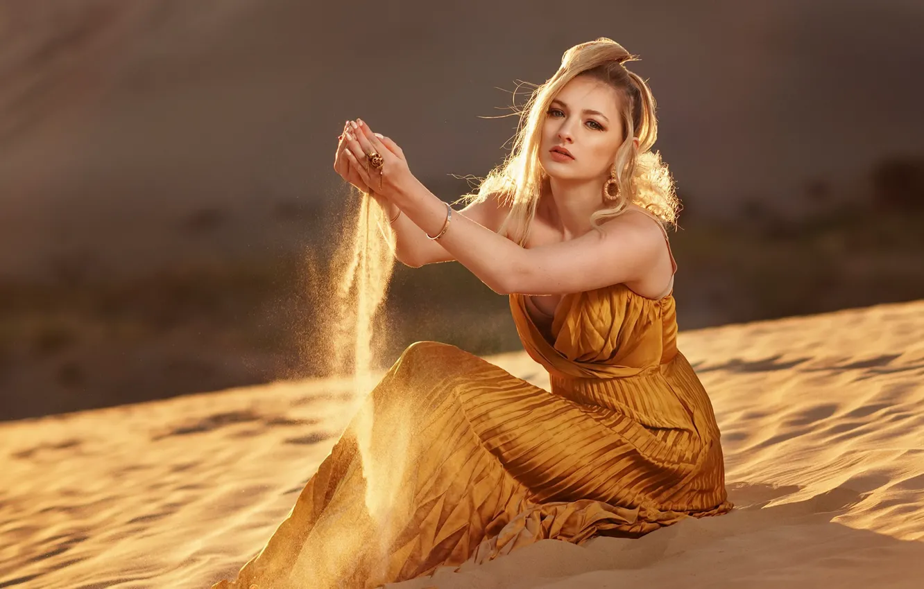 Photo wallpaper sand, girl, Ali