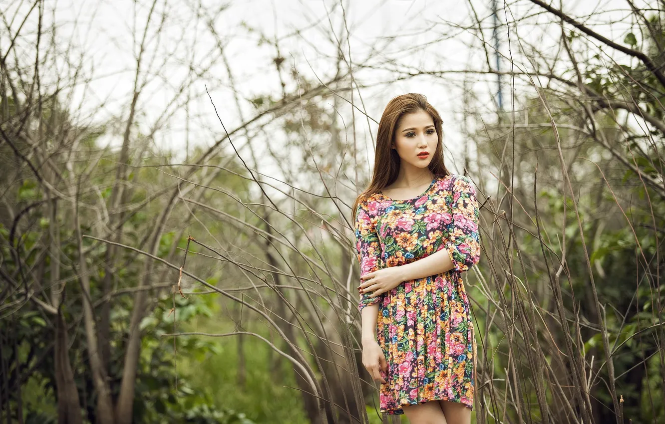 Photo wallpaper girl, pose, background