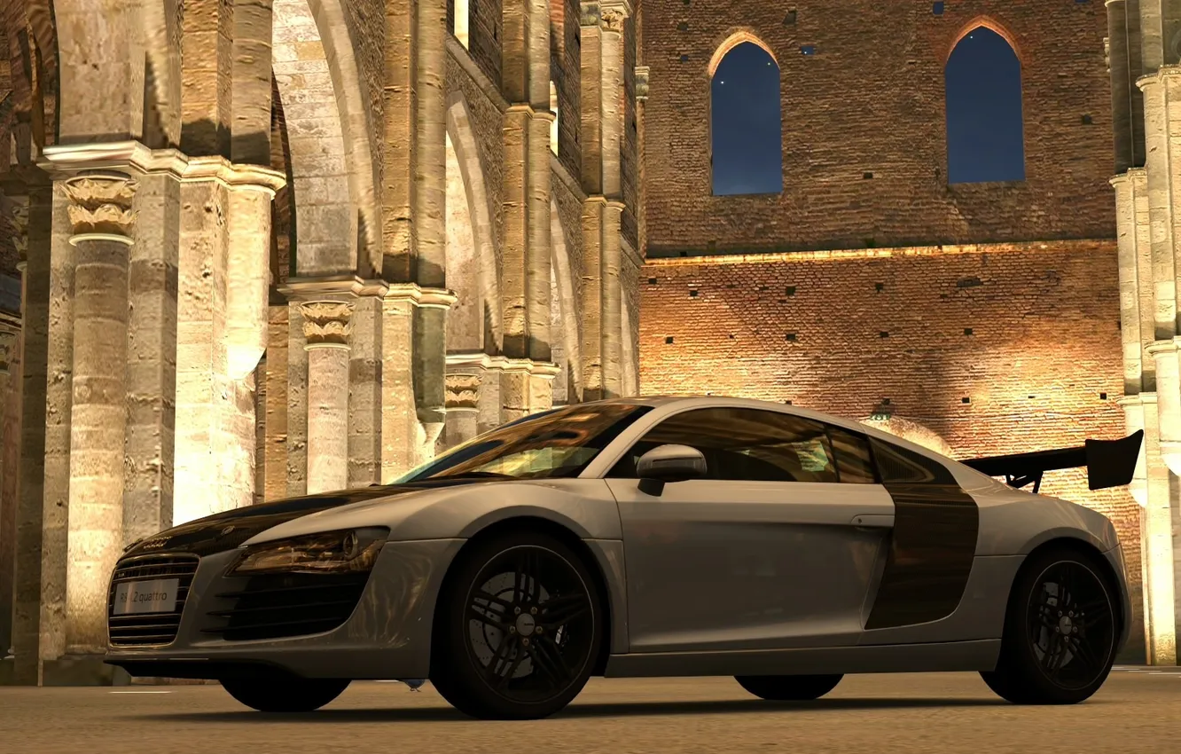 Photo wallpaper Audi R8, GT5, The Abbey Of San Galgano