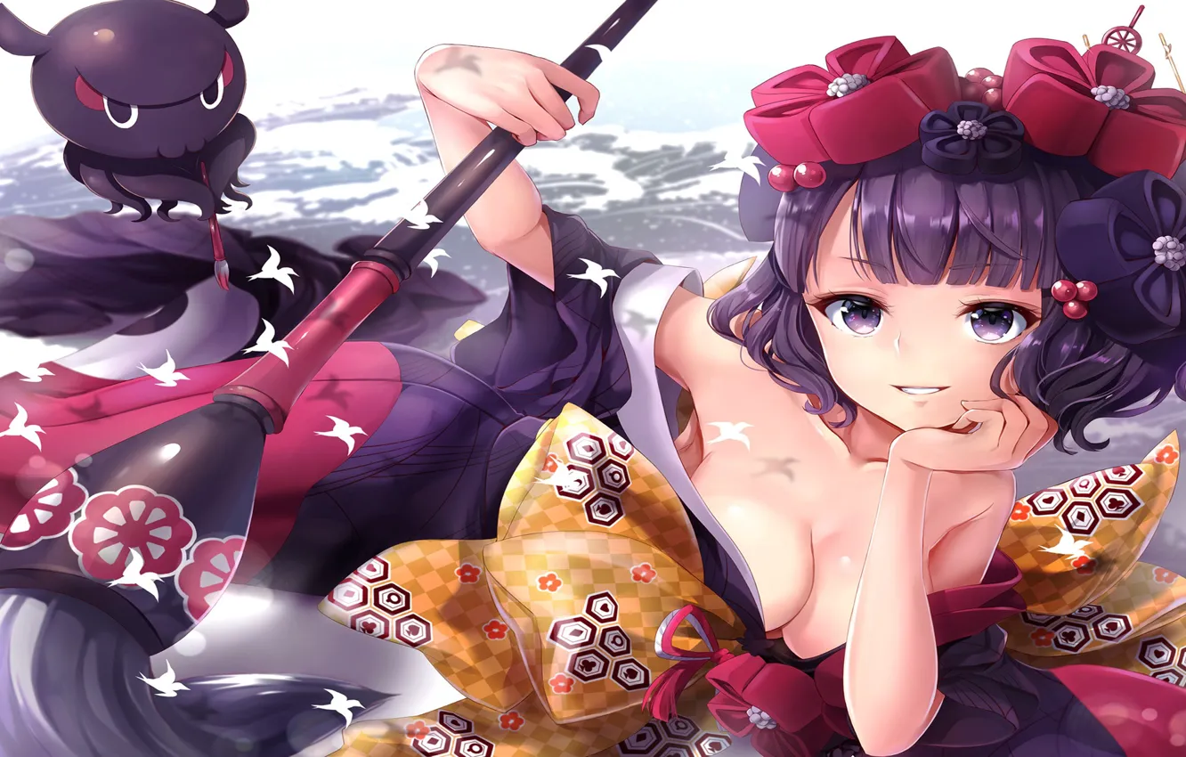 Photo wallpaper girl, yukata, small octopus