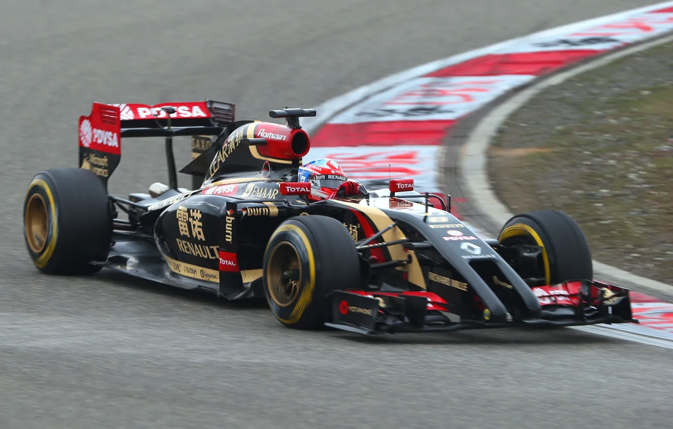 Photo wallpaper Lotus, Formula 1, E22, Romain Grosjean