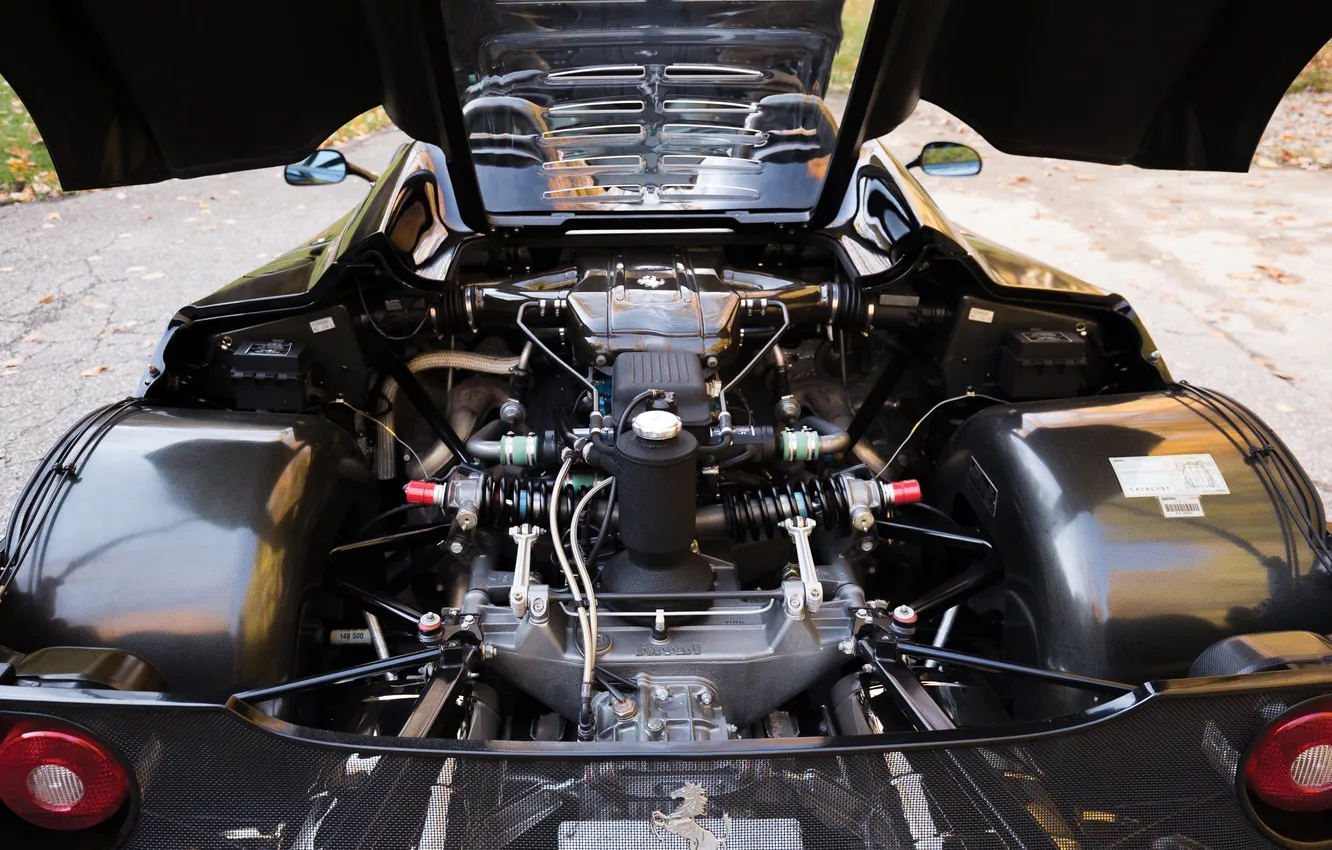 Photo wallpaper Ferrari, sports car, convertible, 1995, F50, Ferrari F50, engine compartment, car engine