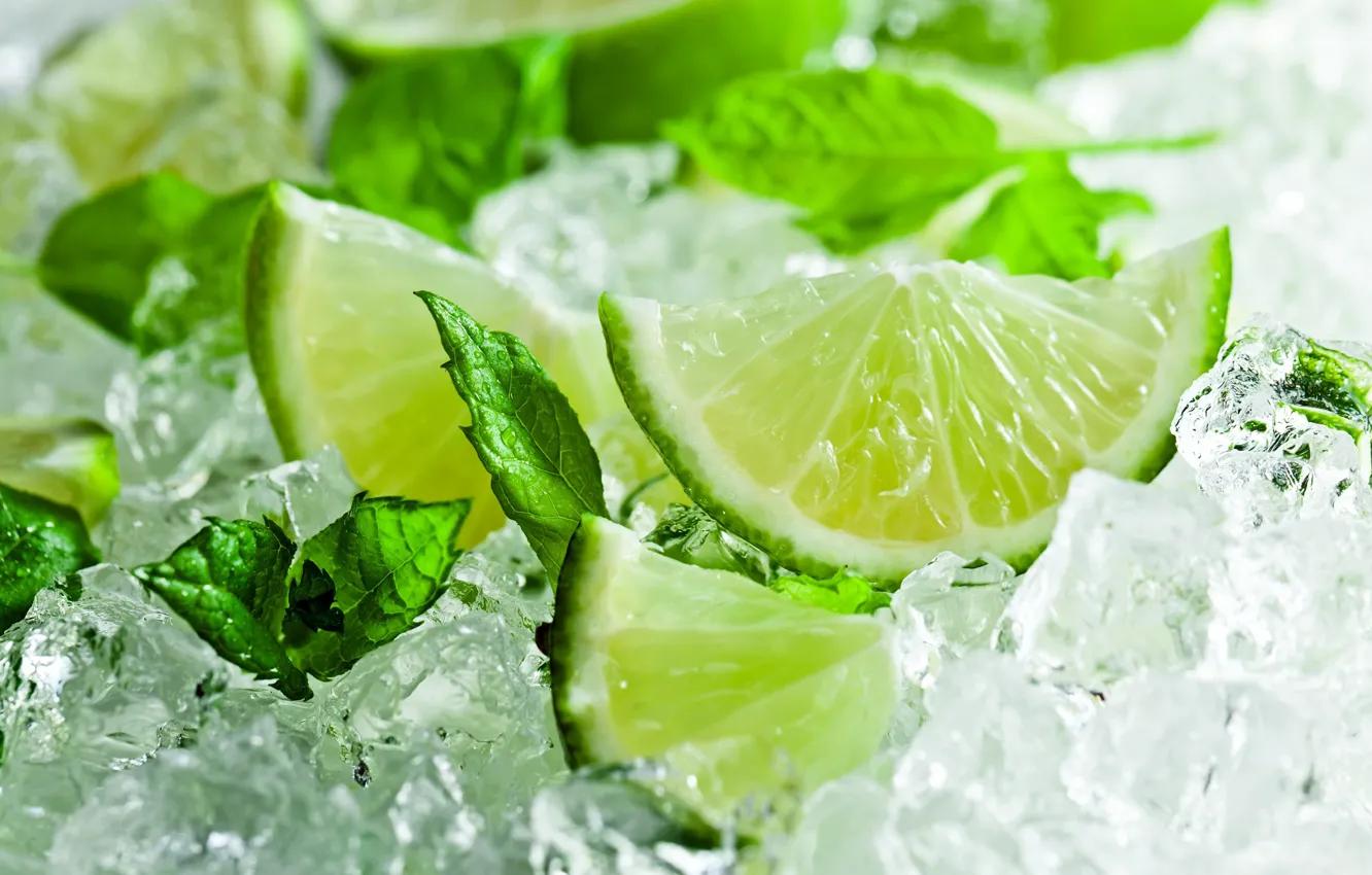 Photo wallpaper ice, lime, mint