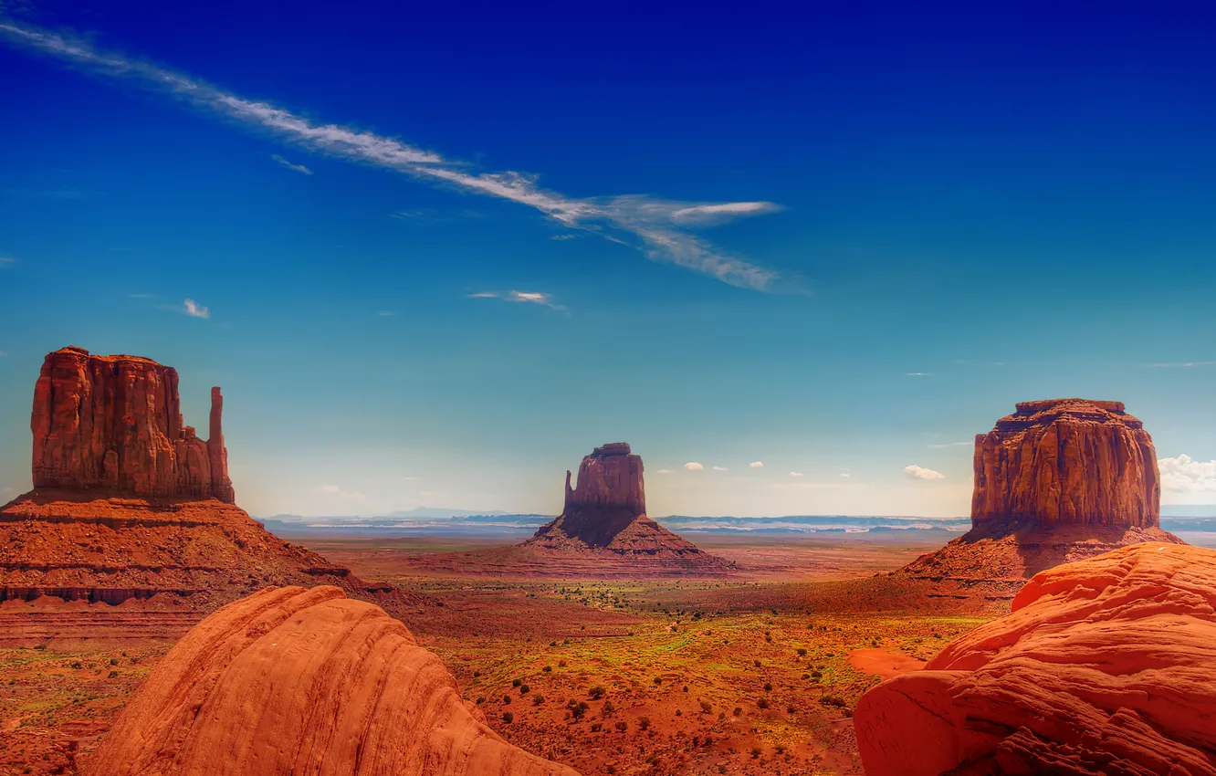 Photo wallpaper the sky, rocks, USA, Utah, Monument valley