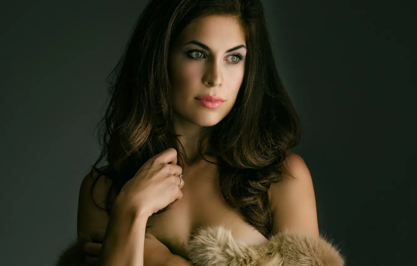 Photo wallpaper look, girl, portrait, fur, photographer, face, Krzysztof Budych