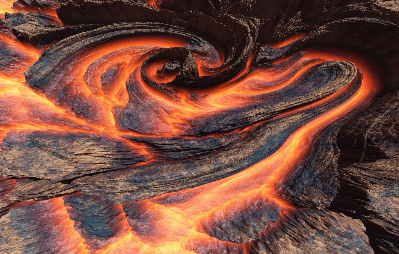 Photo wallpaper lava, meltdown, pravidelny, process, Magna