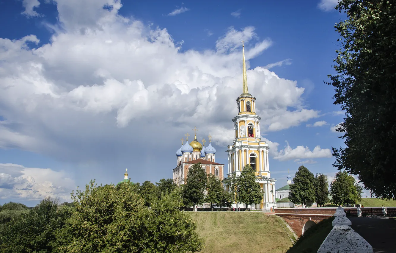 Photo wallpaper summer, the sky, clouds, Church, temple, architecture