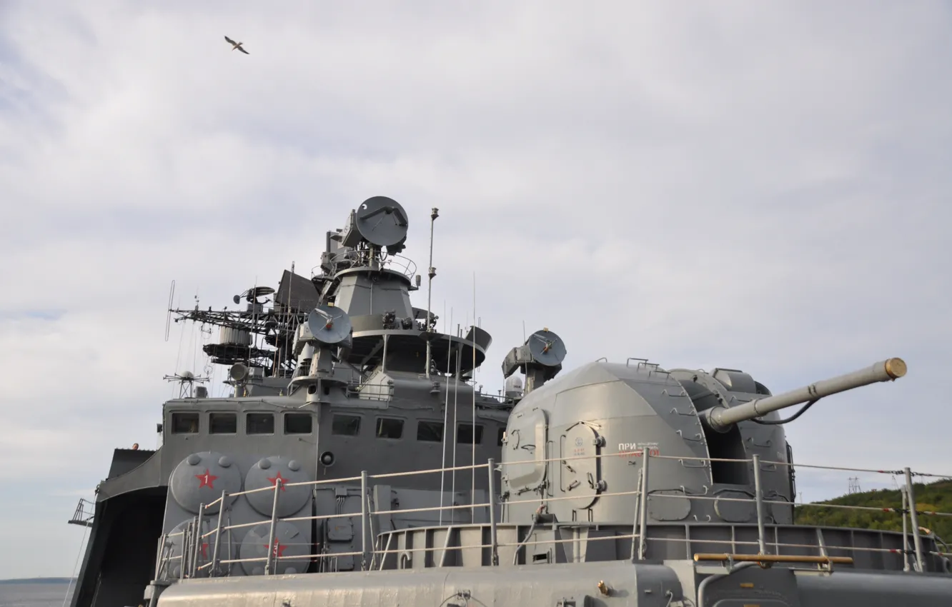 Photo wallpaper ship, large, installation, artillery, anti-submarine, Vice Admiral Kulakov