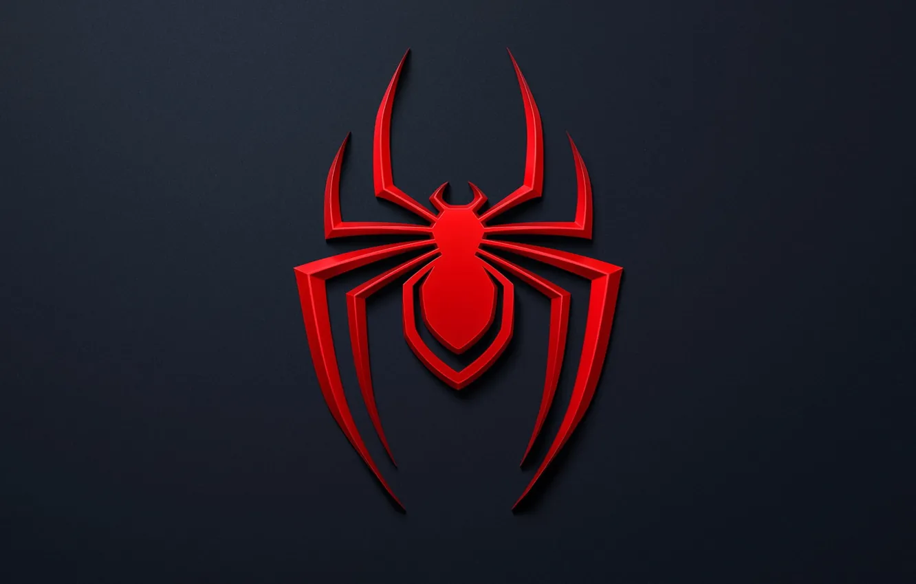 Photo wallpaper minimalism, logo, logo, black background, minimalism, Spider-man, Spider-man, black background