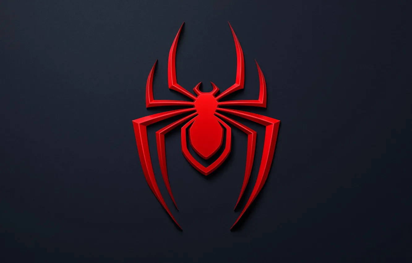 Photo wallpaper minimalism, logo, logo, black background, Spider-man, black background, Spider-Man, Minimalism