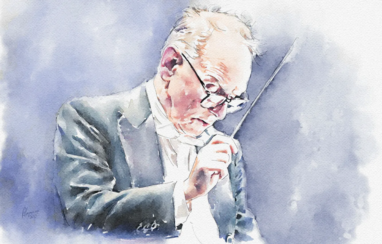 Photo wallpaper conductor, Ennio Morricone, Ennio Morricone, Italian composer
