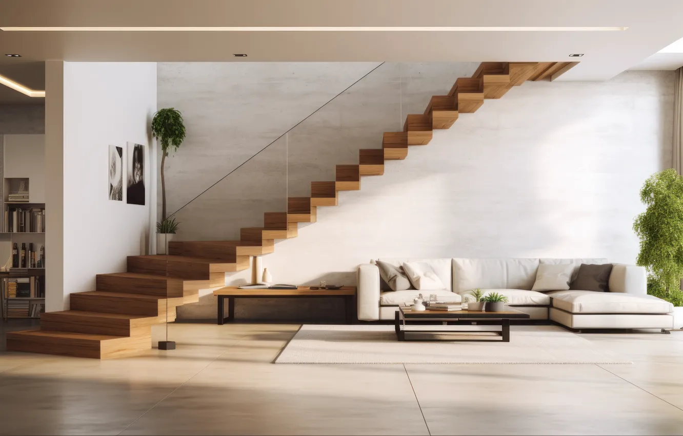 Photo wallpaper home, room, furniture, interior, the room, AI art, neural network