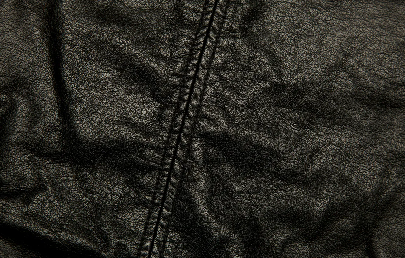 Photo wallpaper black, texture, leather, seam, folds