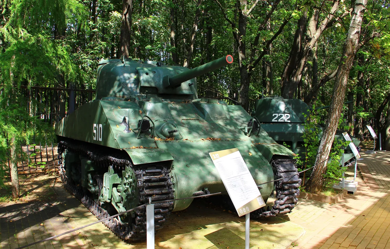 Photo wallpaper tank, Moscow, USA, M4A2 Sherman, Poklonnaya Gora, The Museum of G.O.R.A.