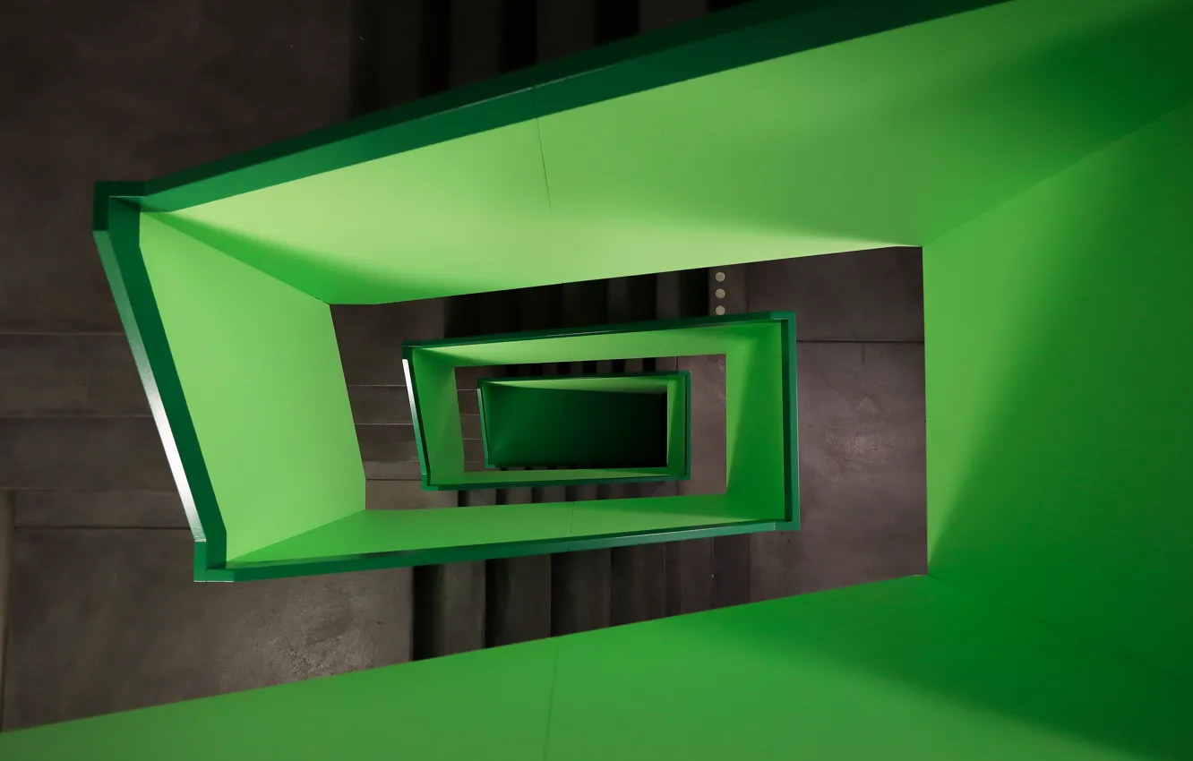 Photo wallpaper green, staircase, switzerland, zurich, pascal meier, lime width