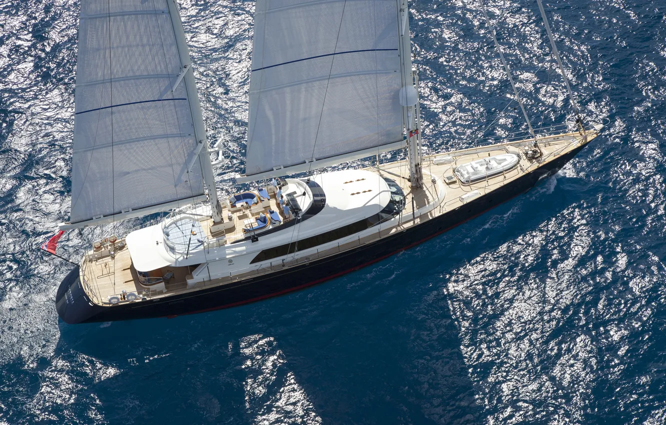 Photo wallpaper sea, the way, movement, sail, the, Sailing, 43m Yacht VICTORIA, two-masted yacht Victoria