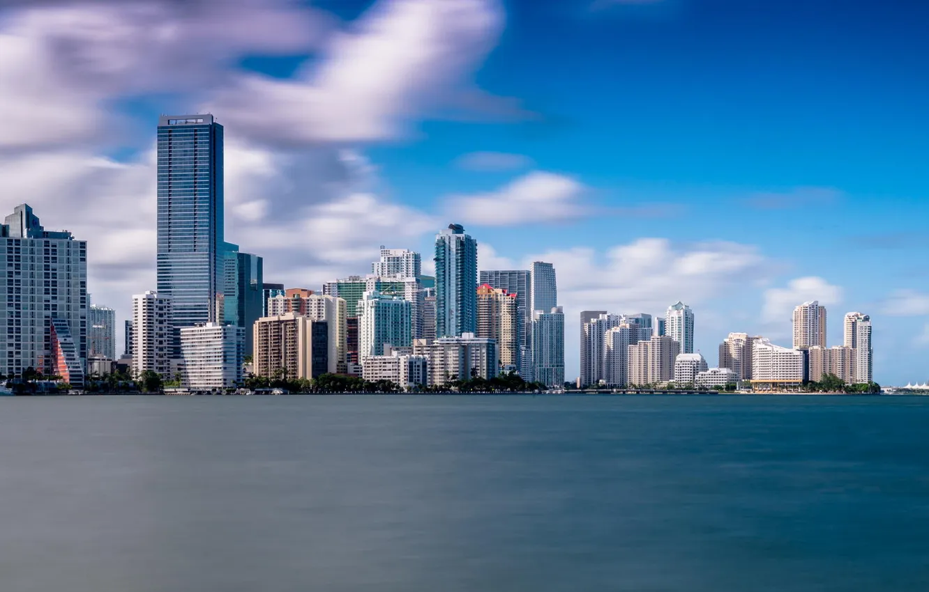 Photo wallpaper the sky, water, Miami, FL, Miami, Florida, panorama vice city