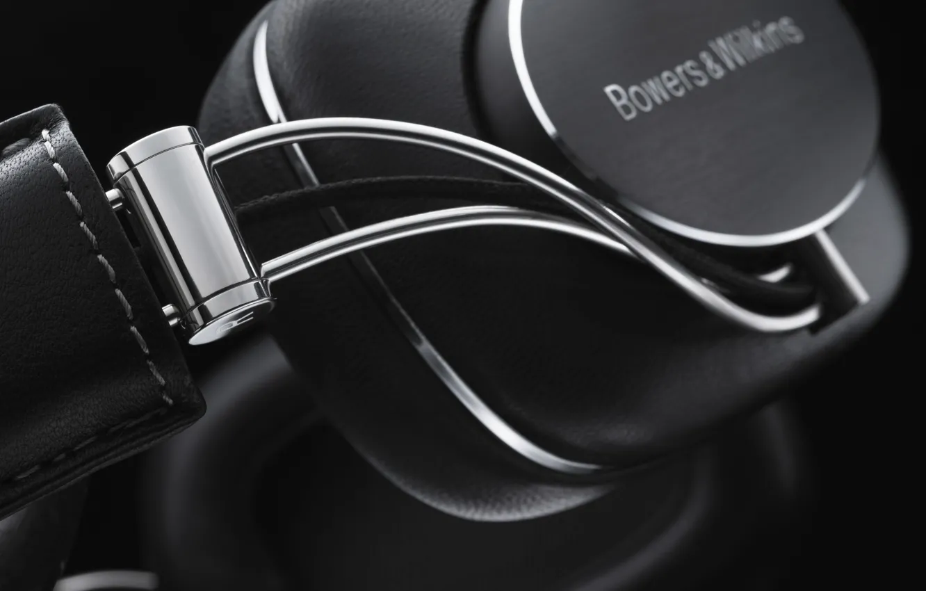 Photo wallpaper black, headphone, Bowers&amp;Wilkins