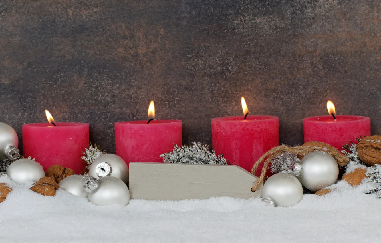 Photo wallpaper holiday, toys, new year, candles, nuts, decor