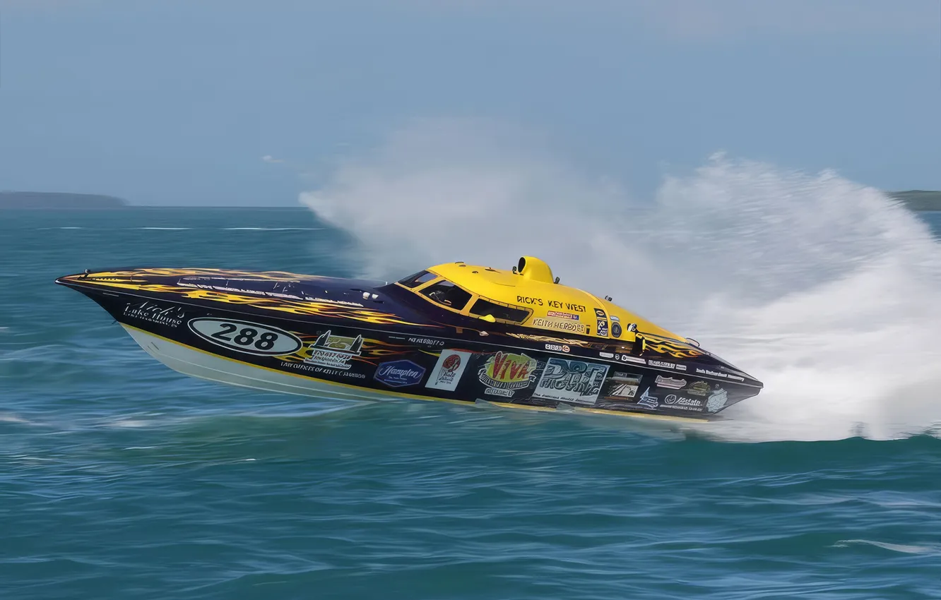 Photo wallpaper race, boat, speed