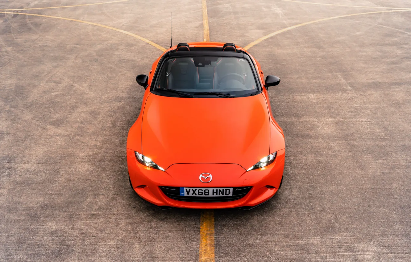 Photo wallpaper orange, the hood, top, Mazda, Roadster, MX-5, 30th Anniversary Edition, 2019