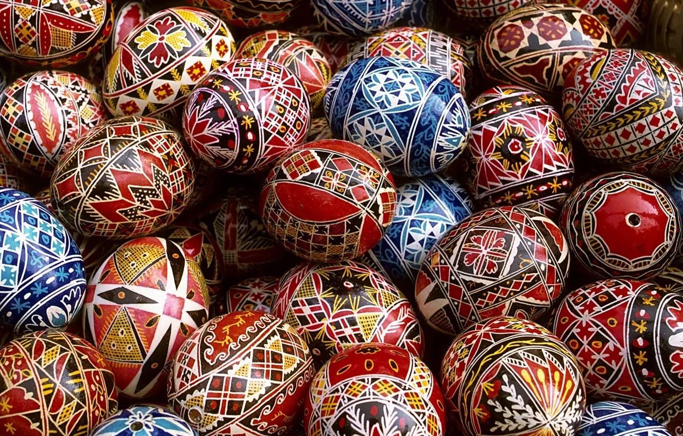 Photo wallpaper patterns, eggs, Easter, painting
