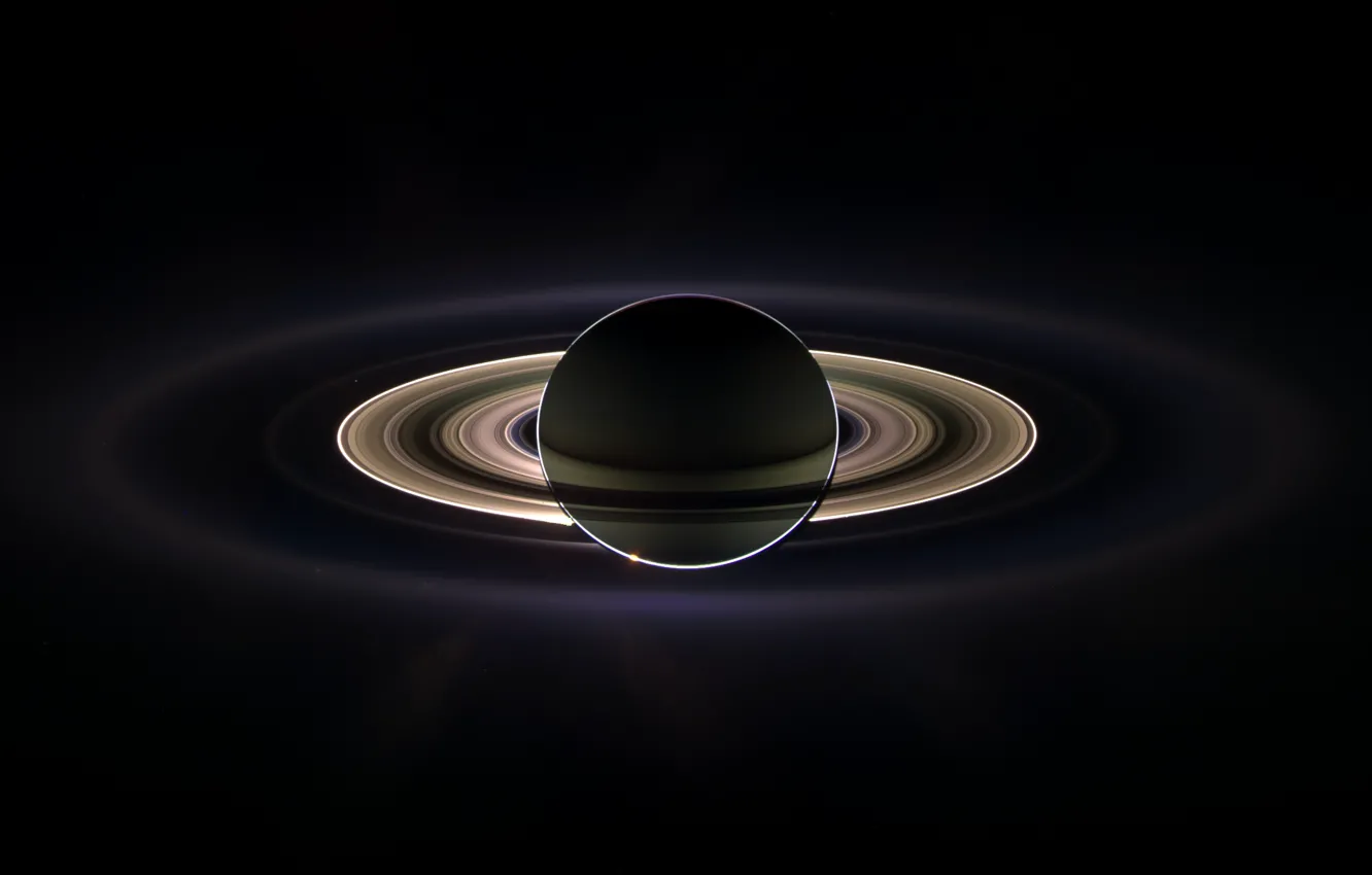 Photo wallpaper shadow, ring, Saturn, Earth, Cassini
